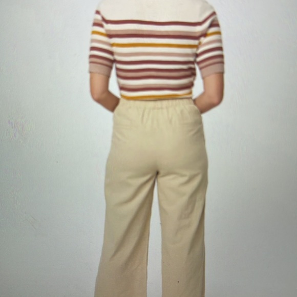 Retro Style Tan High Waist Cropped Pants NWOT - Picture 3 of 4